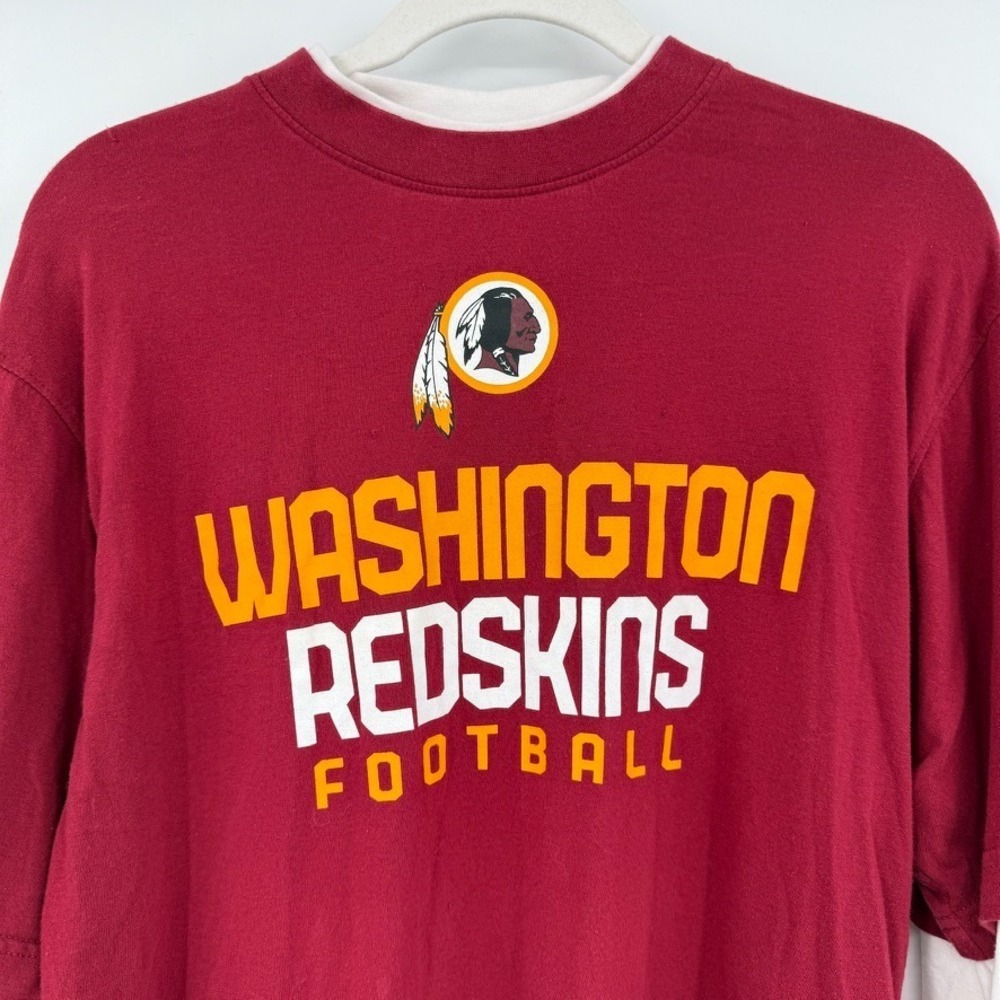 VTG Y2K Reebok NFL‎ Washington Redskins Mens Small Shirt Maroon Layered Tee - Picture 12 of 16